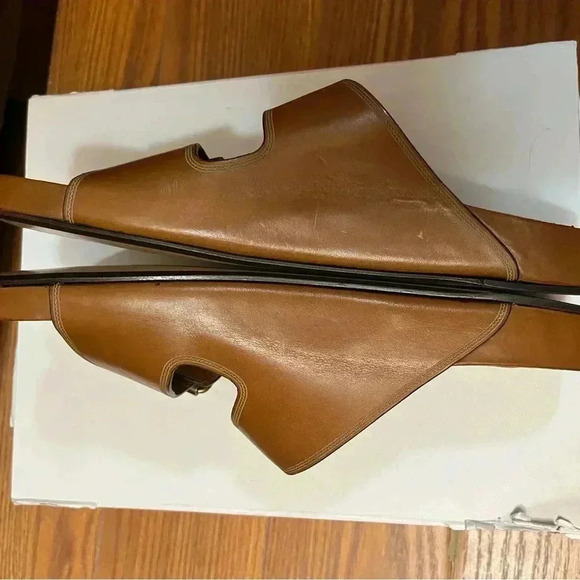 NIB Isabel Marant Folk Laser Lennyo Leather Sandals Cognac Tan Brown 8 1/2 - Picture 8 of 14